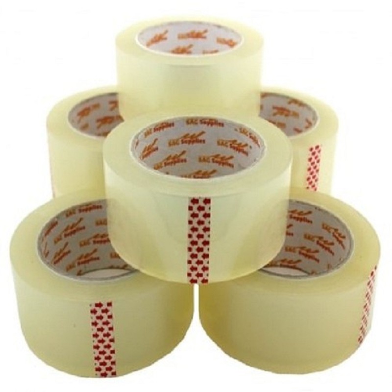 Băng keo trong / vàng 200 yard cây 6 cuộn nặng khoảng 1,6kg - bang keo trong