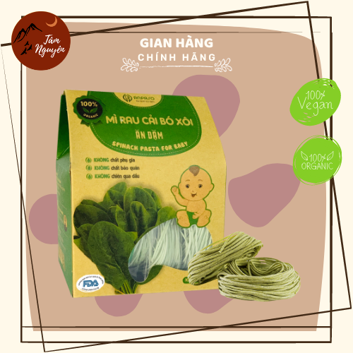 Mì rau cải bó xôi cho bé ăn dặm Organic Anpaso