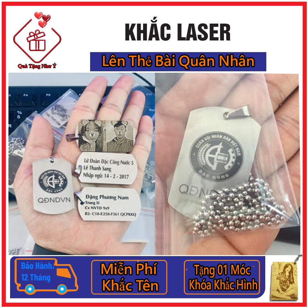 [HCM]Dây Truyền Thẻ Bài Khắc Tên Hình