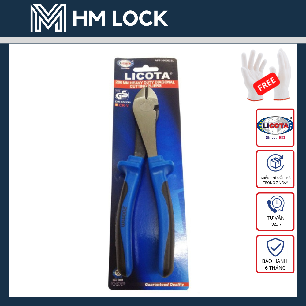 KÌM CẮT LICOTA 7”-8” (180,200mm) CAO CẤP - HÀNG CHÍNH HÃNG NHẬP KHẨU ĐÀI LOAN - HM LOCK