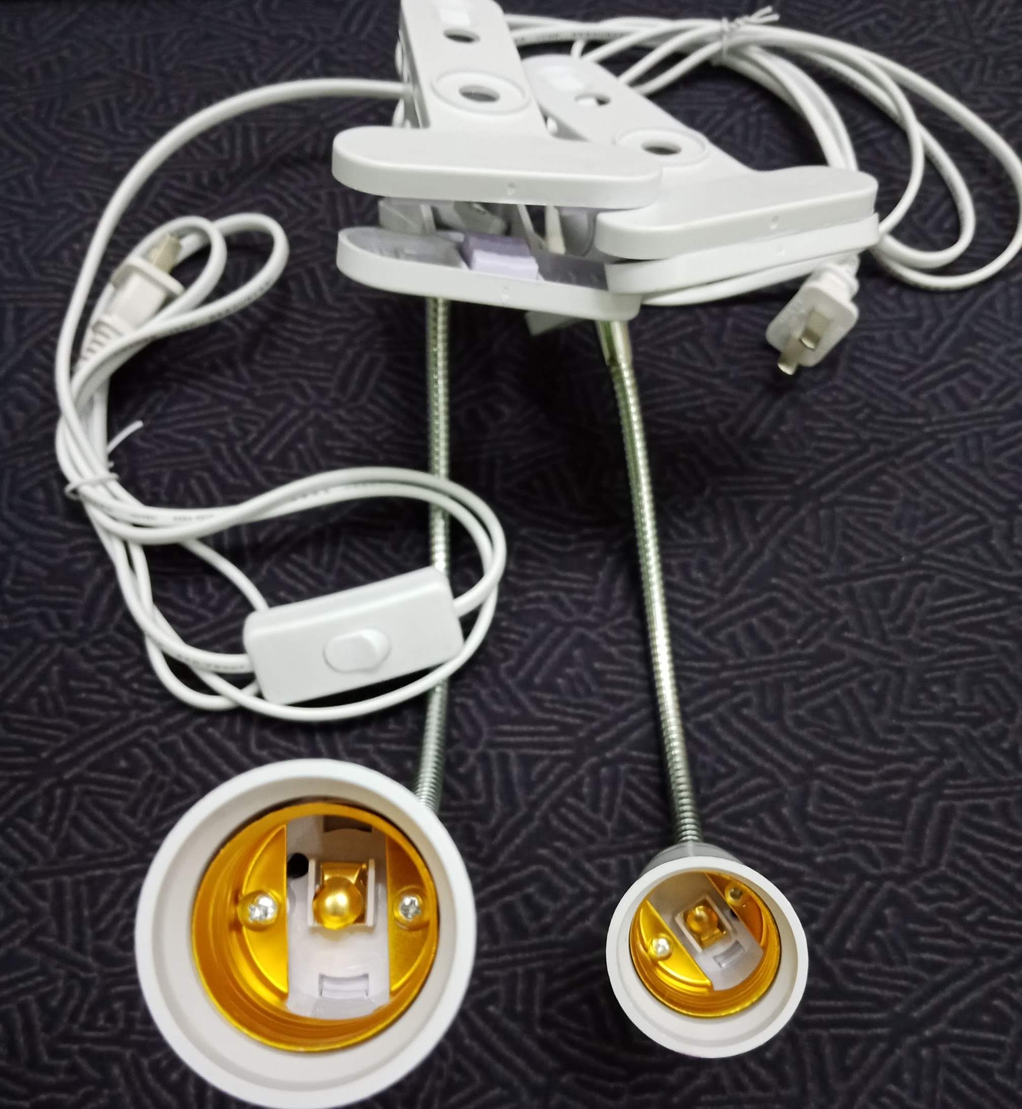 Chân đèn để bàn kẹp DÀI 30cm, đui xoáy E27 thông dụng