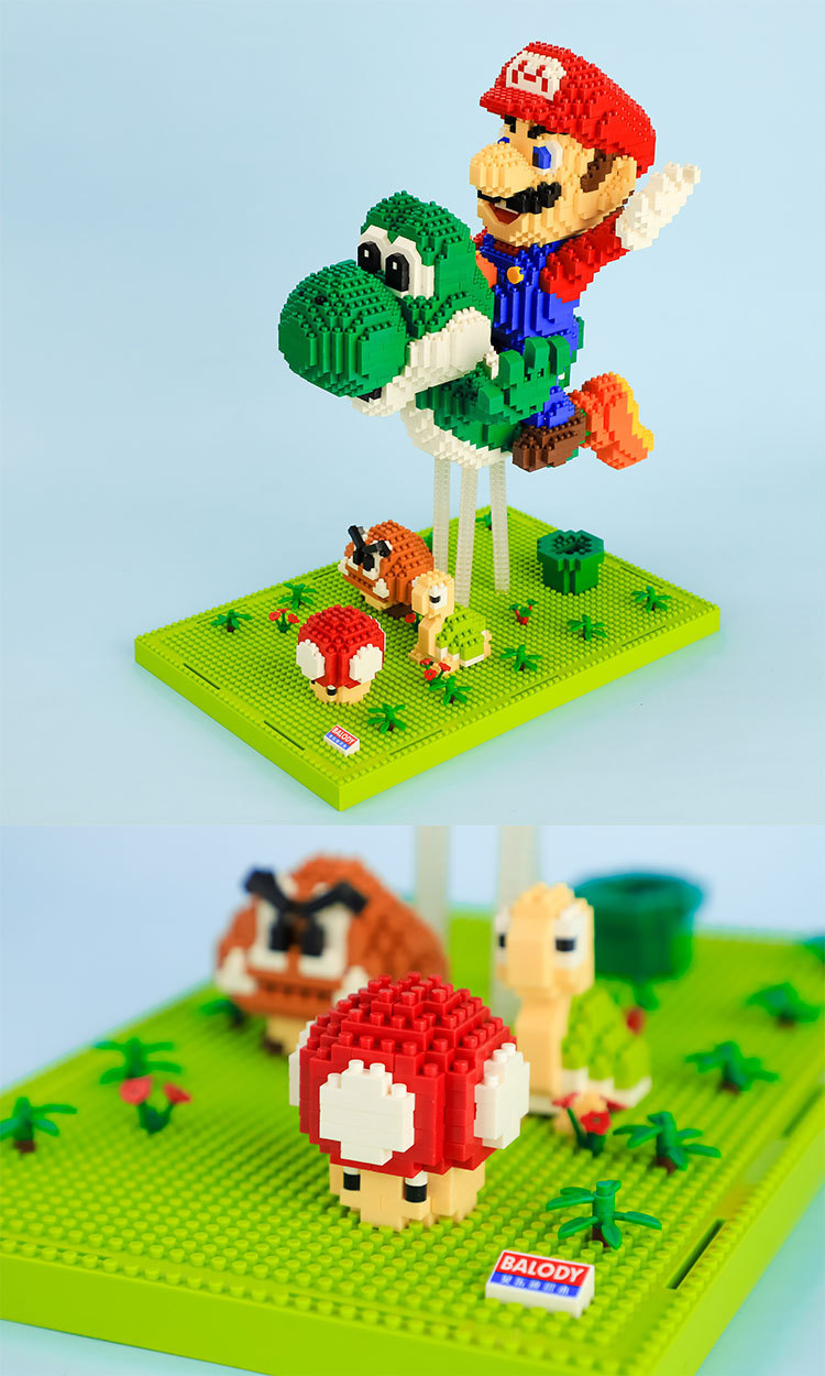 Bộ xếp hình 3D - khủng long xanh Mario