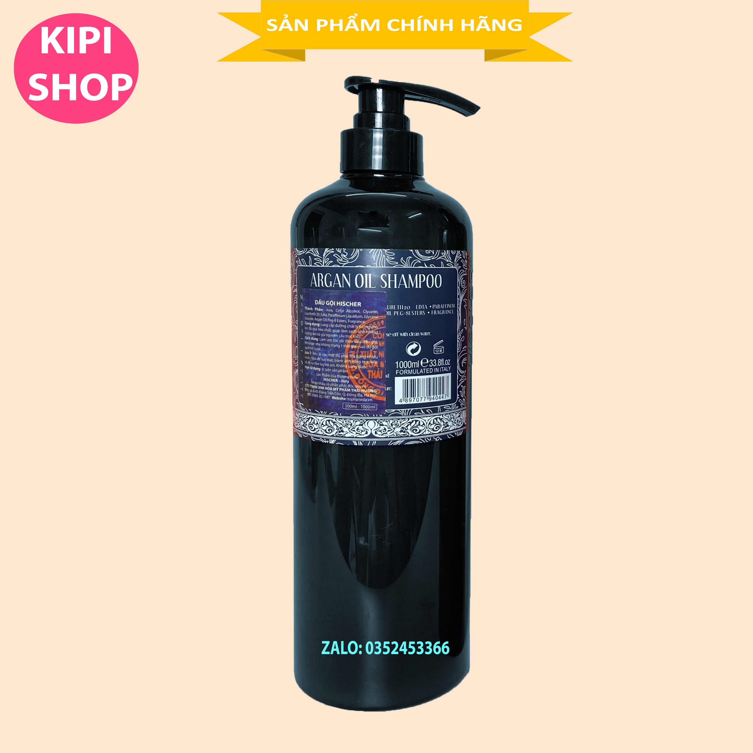 [ Chính hãng] Lẻ dầu gội Hischer 1000ml phục hồi tóc, kích thích mọc tóc
