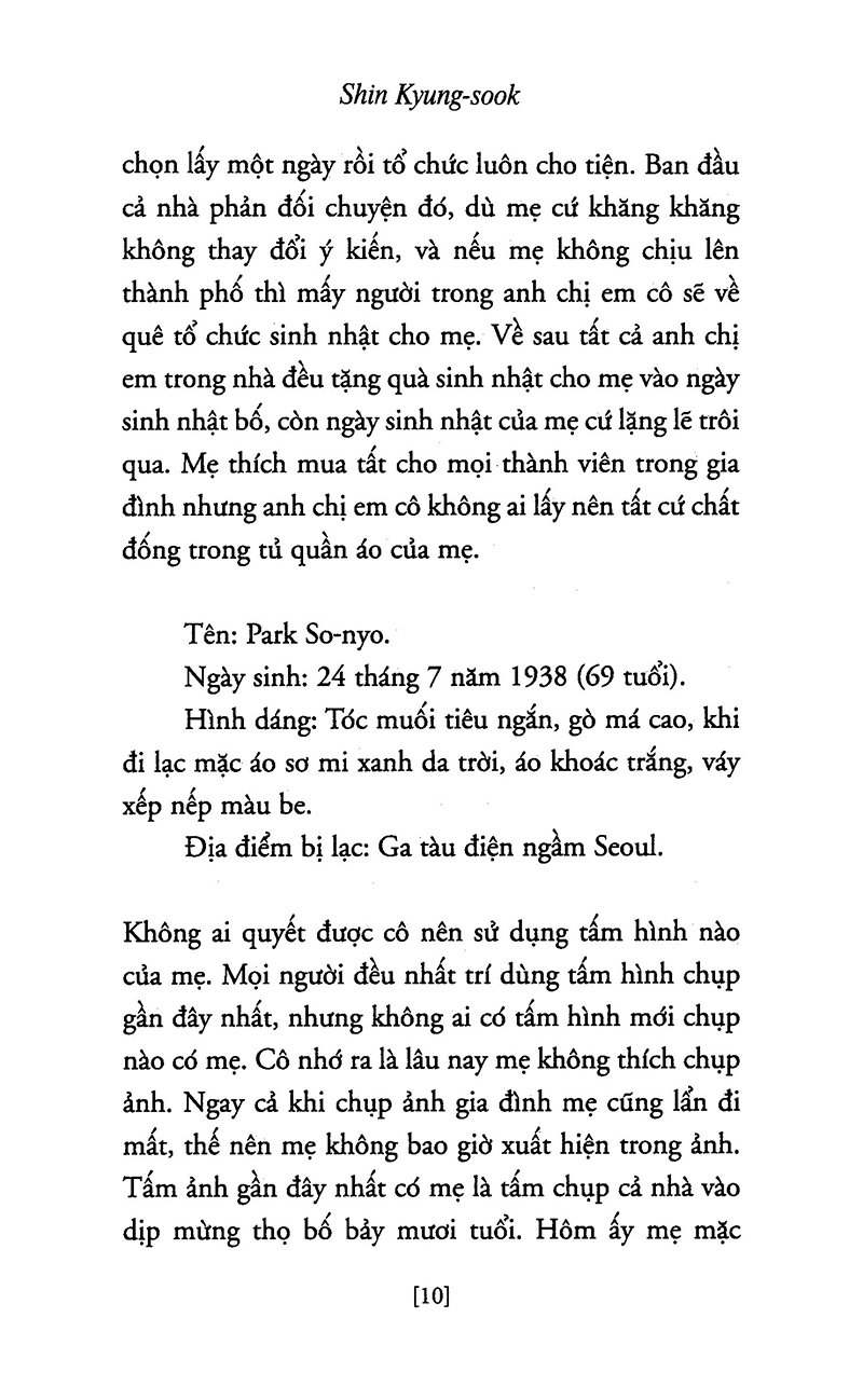 Sách - Hãy Chăm Sóc Mẹ - Shin Kyung-Sook