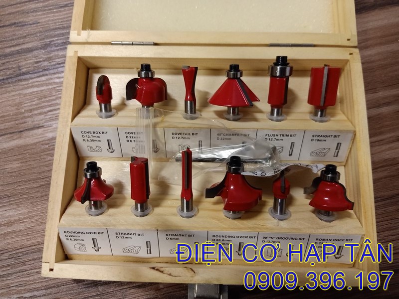 Bộ mũi phay gỗ 12 món độc đáo