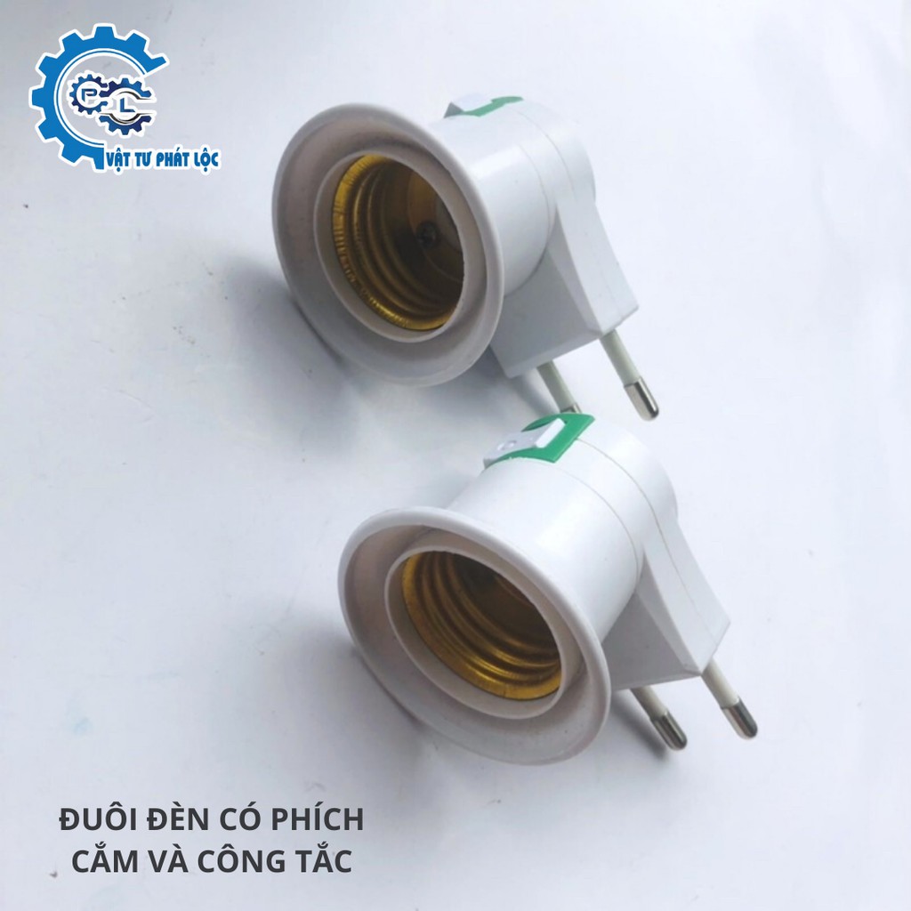 Đuôi đèn có phích cắm và công tắc tiện dụng