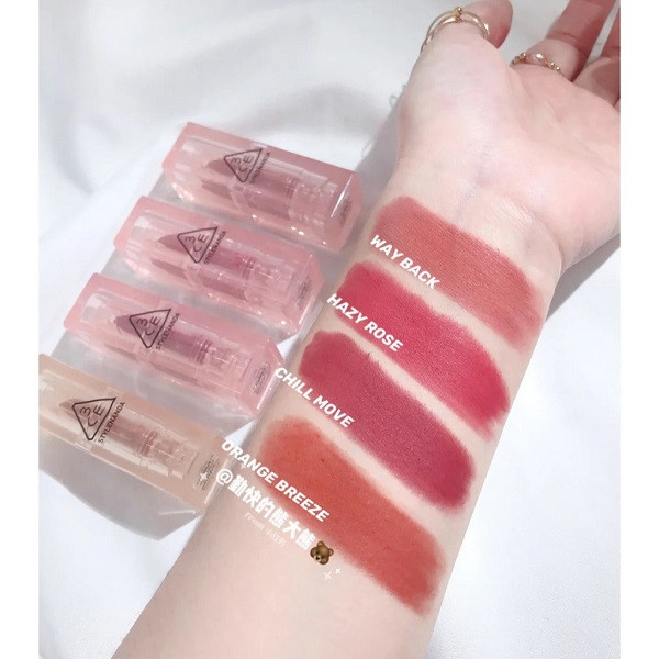 [Mới] Son Thỏi Lì 3CE Clear Layer Warm - Cool - New Take [Chill Move - Way Back- Hazy Rose - Better Mood - Fluffy Love]