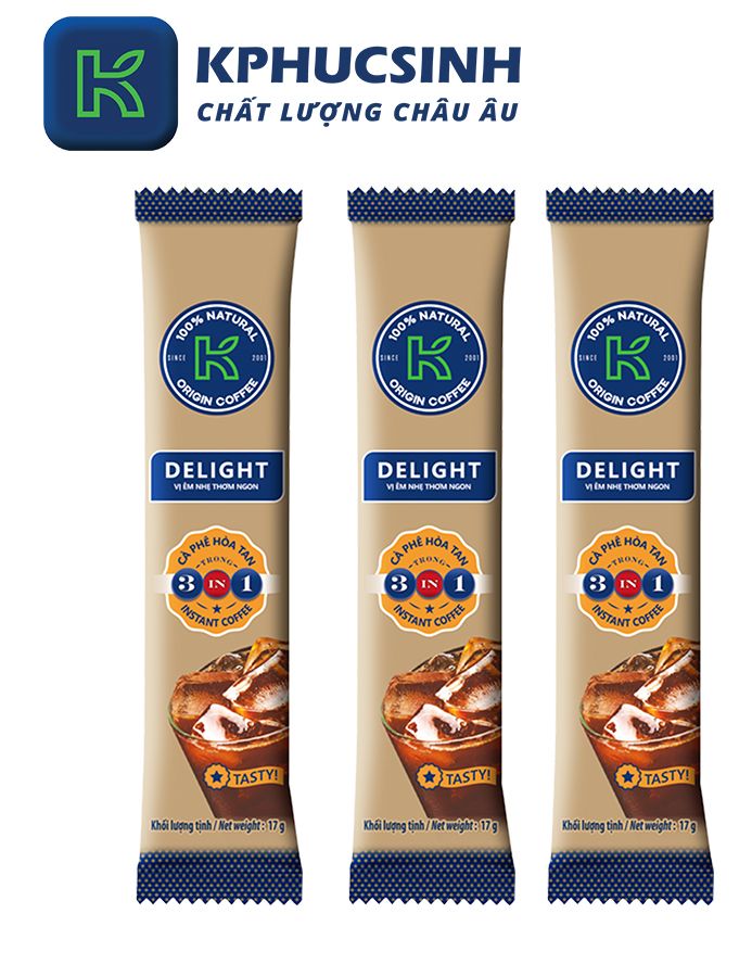 Cà phê sữa hòa tan K Coffee Delight 3in1 17g [Combo 30 gói]