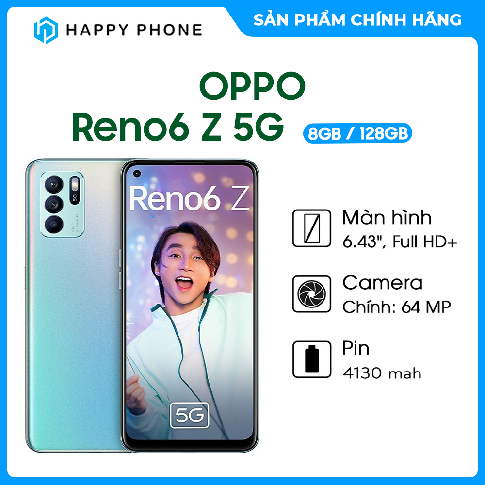 Điện thoại OPPO Reno6 Z 5G (8GB/128GB) - Hàng Chính Hãng, Mới 100%, Nguyên Seal | Bảo hành 12 tháng