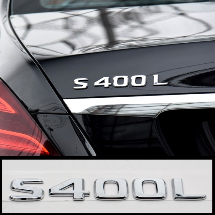 Decal tem chữ S400L dán đuôi xe ô tô