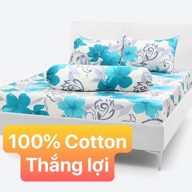 [HCM]Bộ Drap 100% vải Cotton Thắng Lợi {4 MÓN} { chuẩn logo]