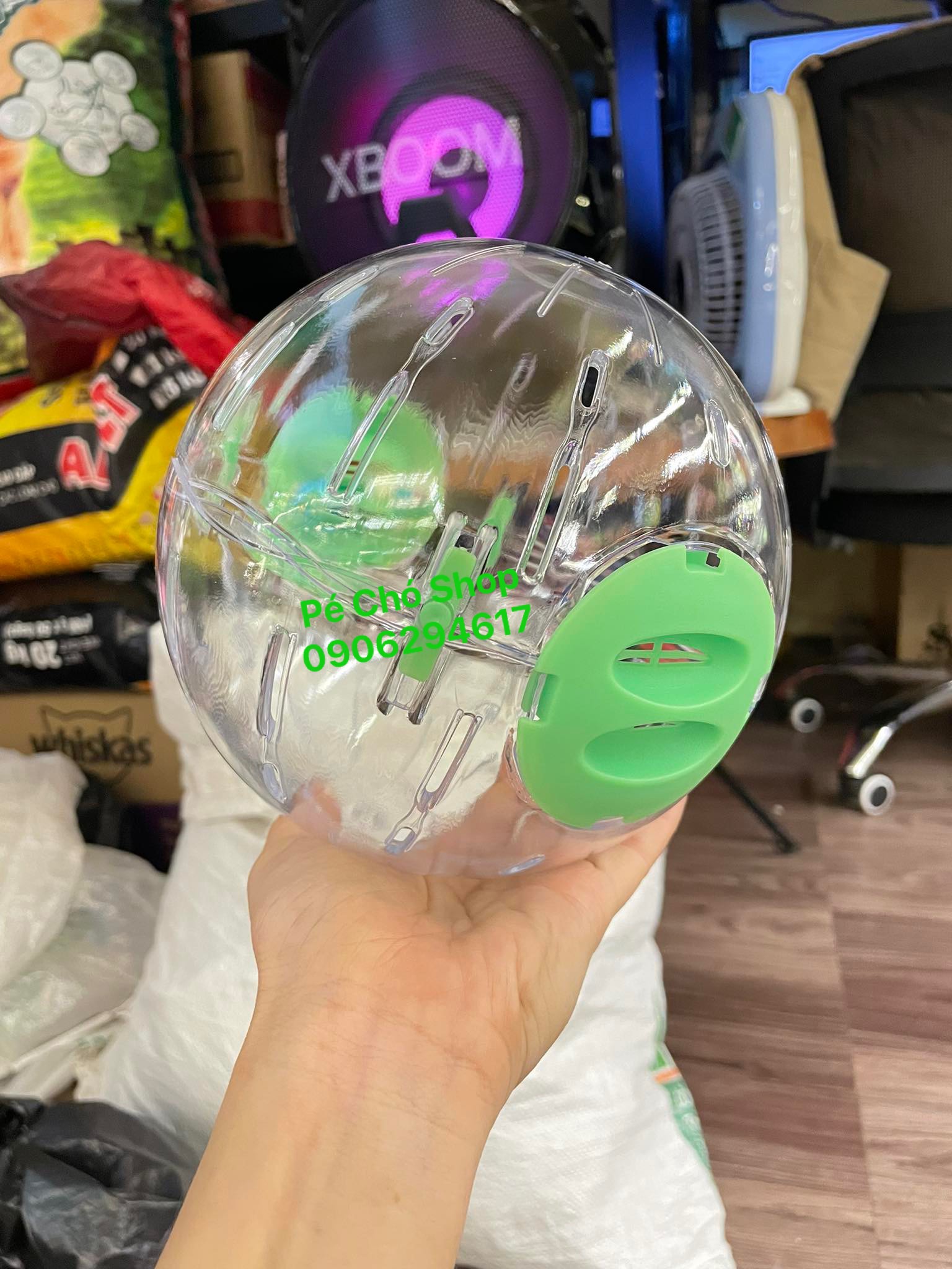 Bóng chạy mika quanh nhà cho hamster size 16cm .