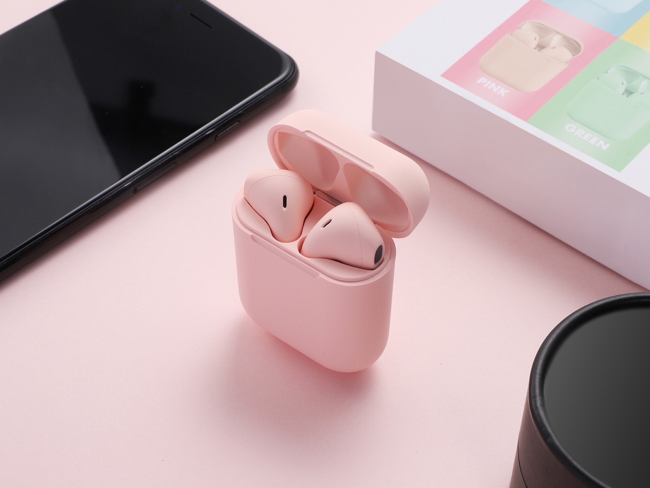 Tai nghe nhiều màu không dây bluetooth macaron xinh xắn dễ thương