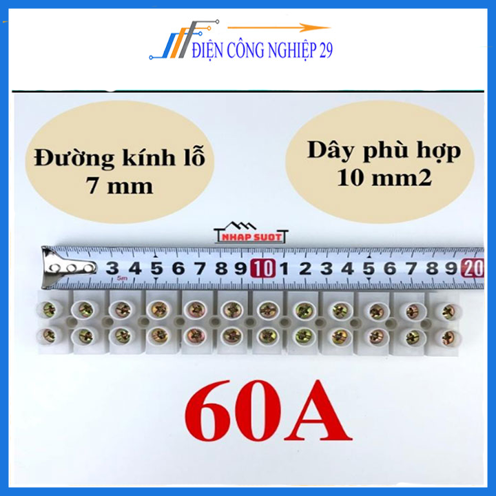 Thanh Cầu Nối Điện EKIT 6A 10A 15A 30A 60A (1Thanh 12 Cầu Đấu)