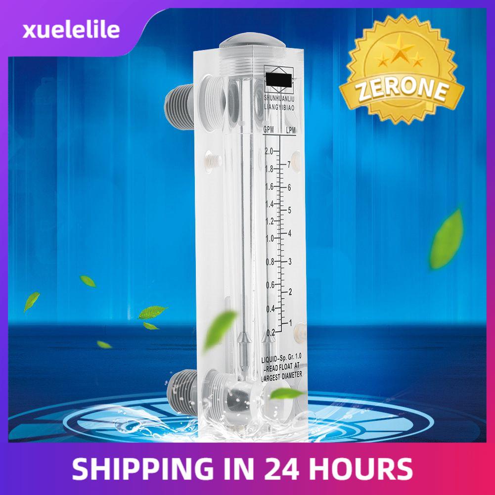 Liquid Flowmeter Panel Type Glass Liquid Flowmetre Water Flow Measuring Meter 0.2-2GPM/1-7LPM