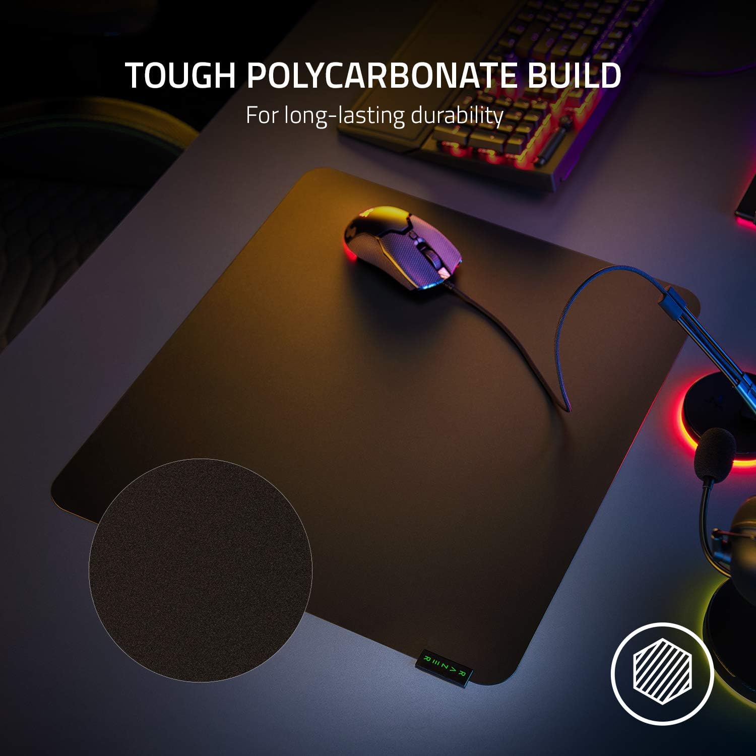 Razer Sphex V3 - Ultra-thin gaming mouse mat (Tấm lót chuột) | Ultra-Thin Gaming Mouse Pad | Ultra-Thin Form Factor | Tough Polycarbonate Build | Adhesive Base