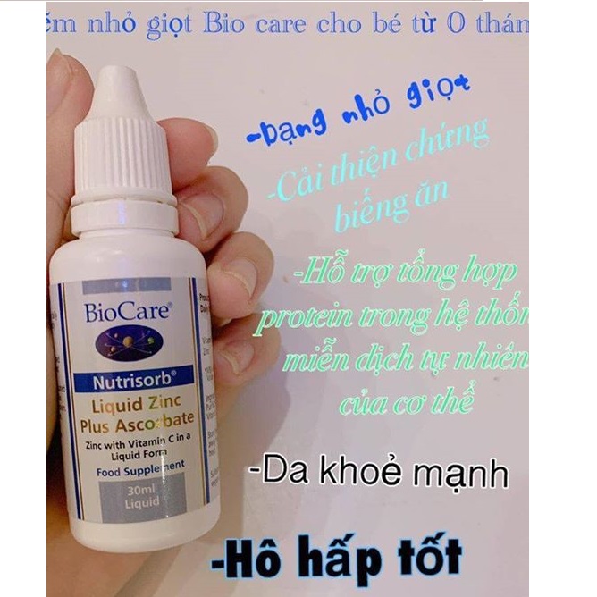 Bio Care Kẽm Và Vitamin C Dạng Nước 30ML