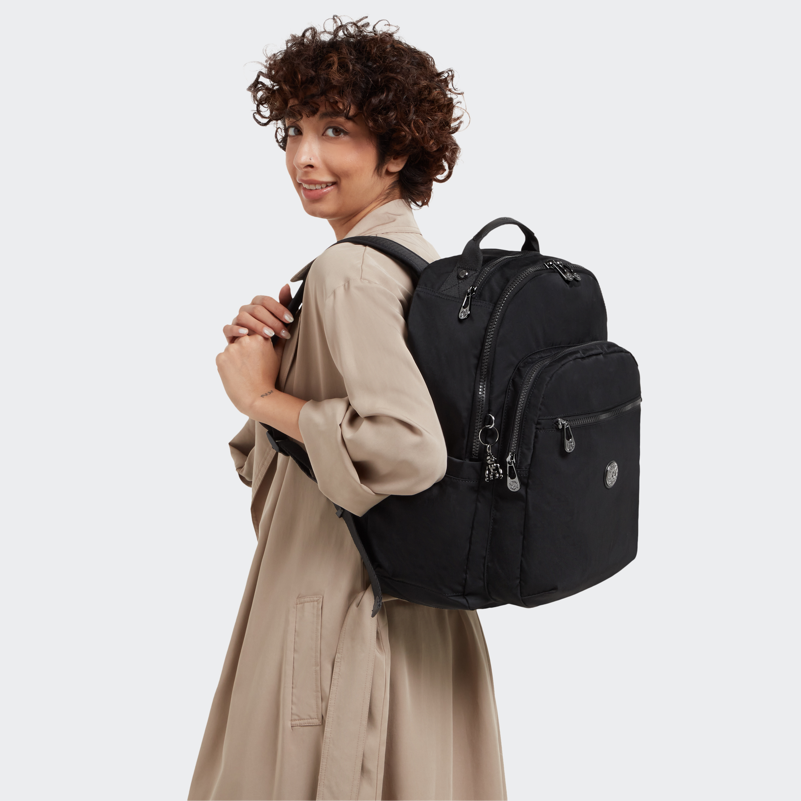 Kipling Balo Seoul - Rich Black/ Almost Grey - HUKI4744