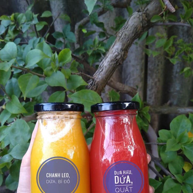 Combo 6 Chai thủy tinh 200ml trơn nắp đen