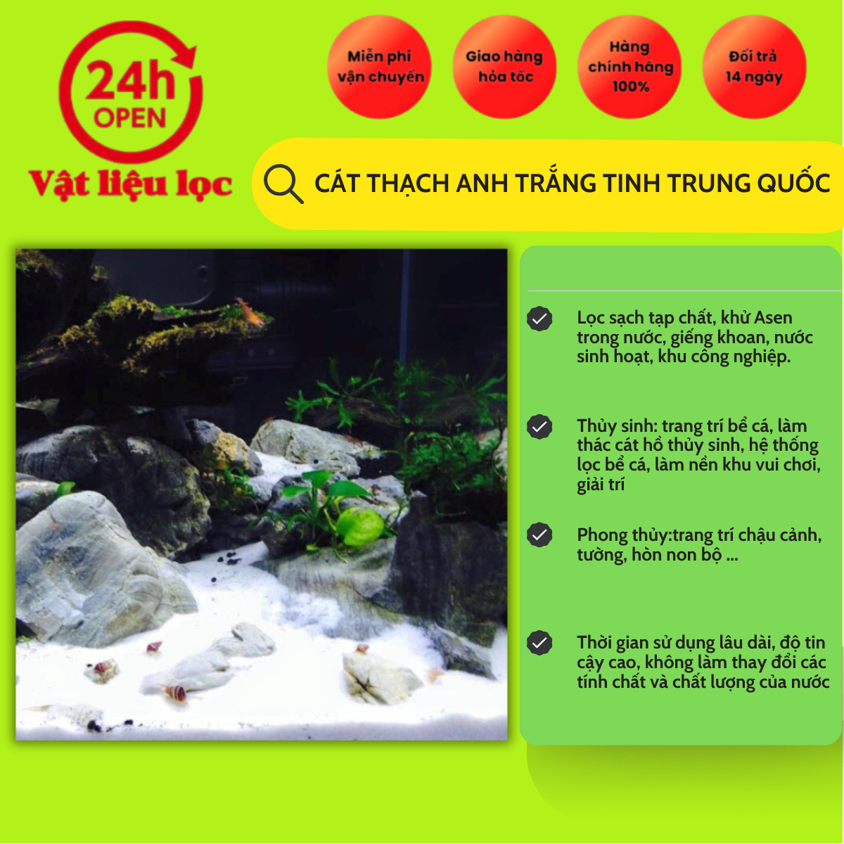 Cát thạch anh trắng tinh trung quốc