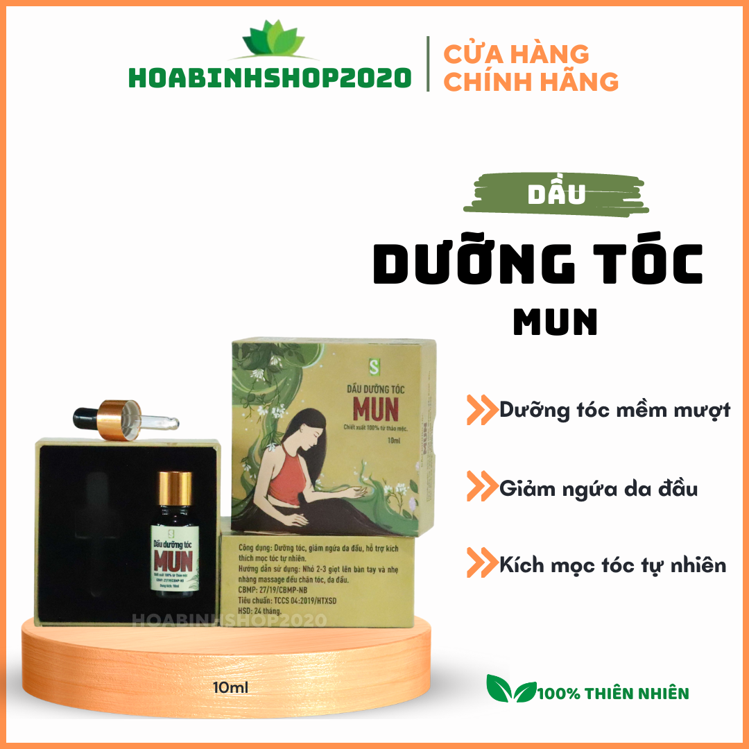 [CHÍNH HÃNG] Dưỡng tóc MUN 10ml HTX Sinh Dược, dưỡng tốc tự nhiên chắc khỏe