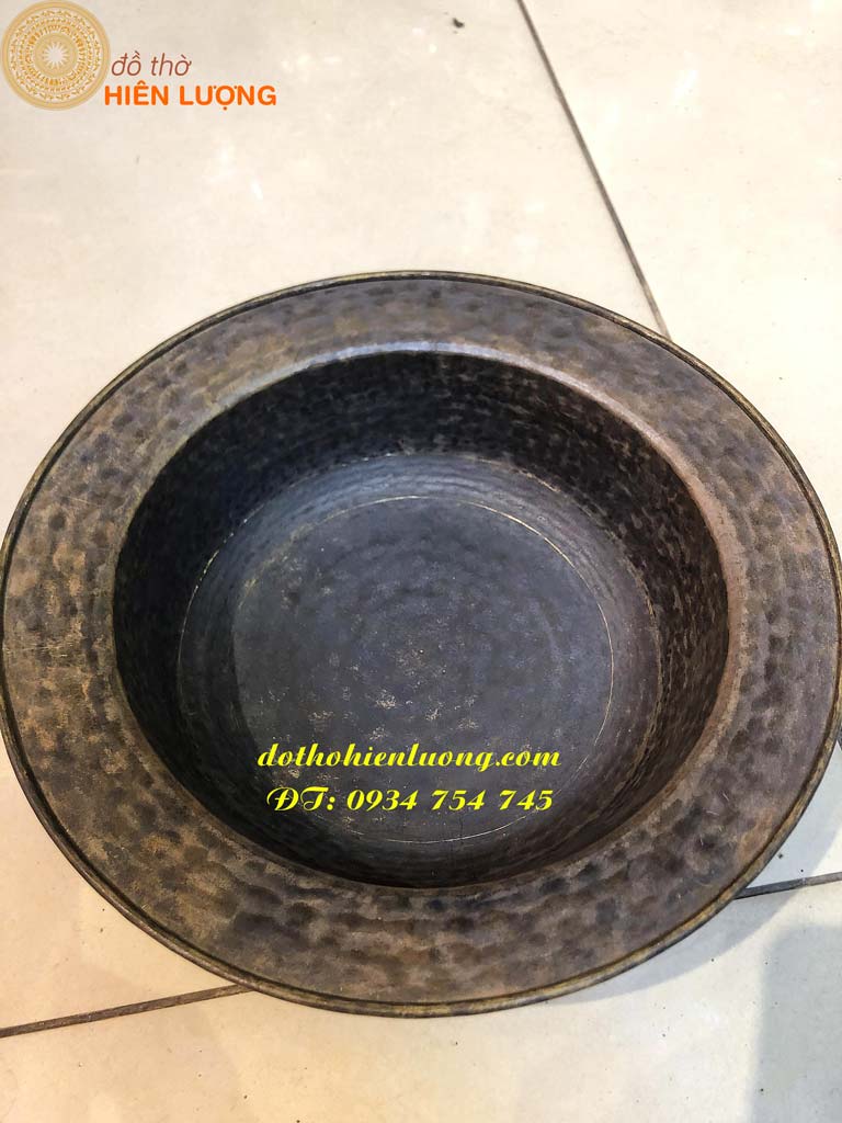 Chậu Bằng Đồng Màu Đen Giả Cổ, Lau Bàn Thờ, Spa,...