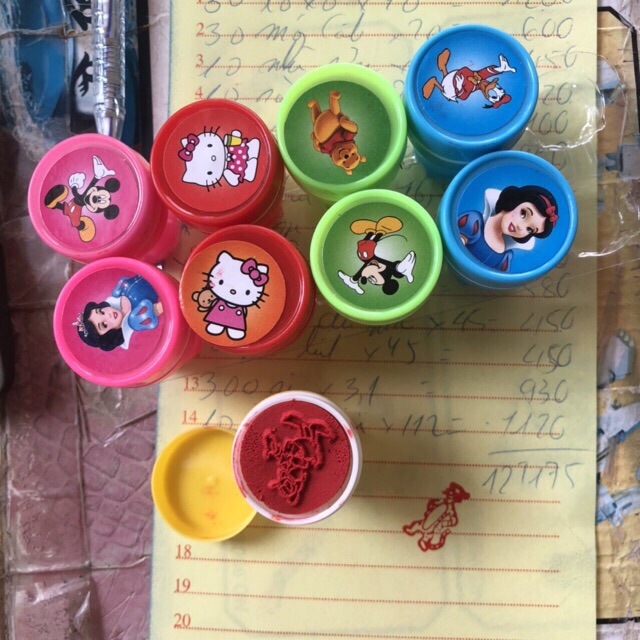 Khay 10 Chiếc Dấu Ấn Hoạt Hình