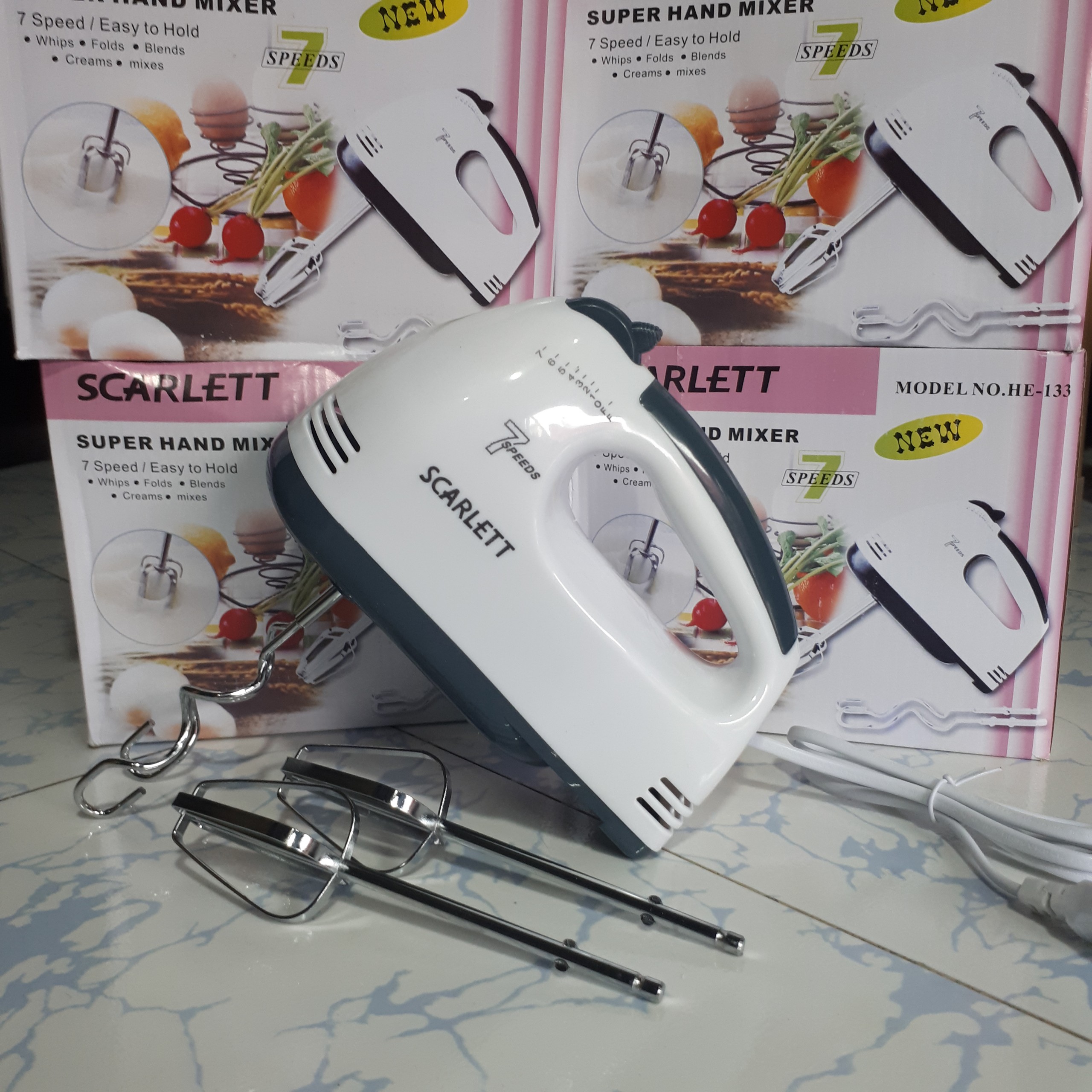 [HCM]Máy đánh trứng cầm tay 7 tốc độ Scarlett
