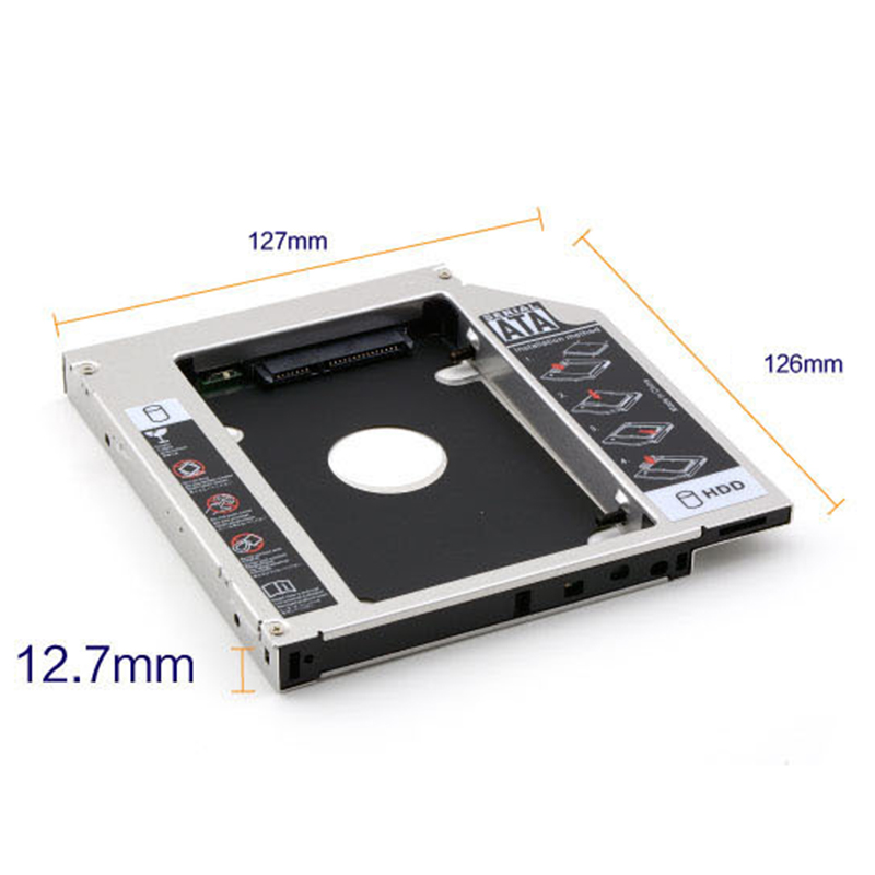 Caddy Bay Khay Đĩa Thay Ỗ DVD Thành HDD Hoặc SDD (Dày 12.7mm)