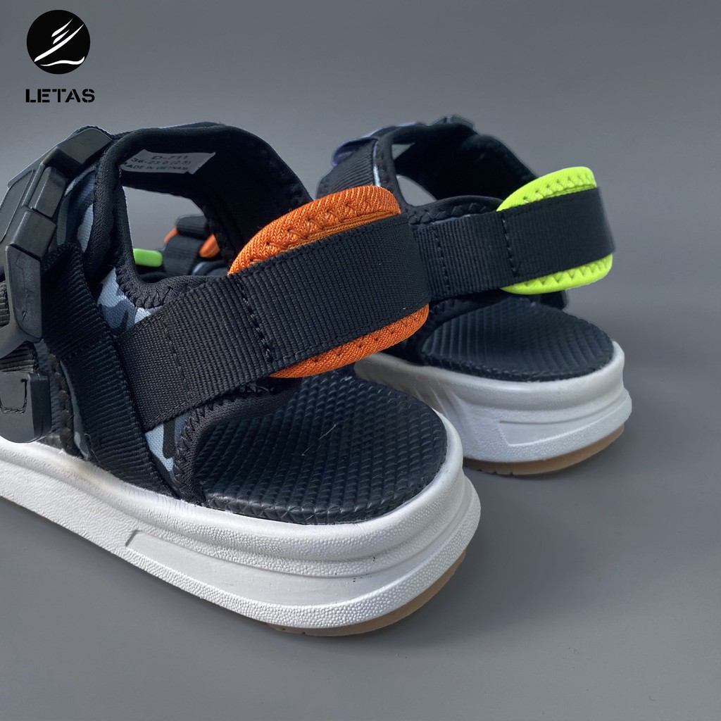 Sandal Nữ,Nam Cá Tính Letas D711 Đen Gót 2 Màu