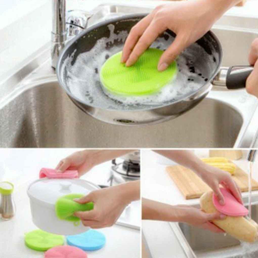 [HCM]Combo 2 miếng rửa chén bát silicon siêu sạch
