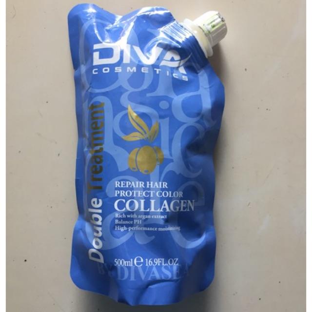 Hấp dầu ủ tóc Diva Collagen Hair Repair siêu mượt cho tóc khô hư tổn 500ml