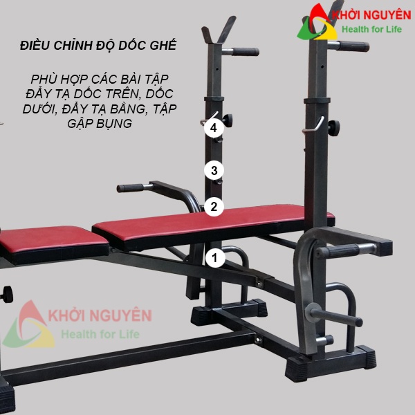 Ghế tập tạ đa năng KN-116, ( Không bao gồm đòn và tạ)