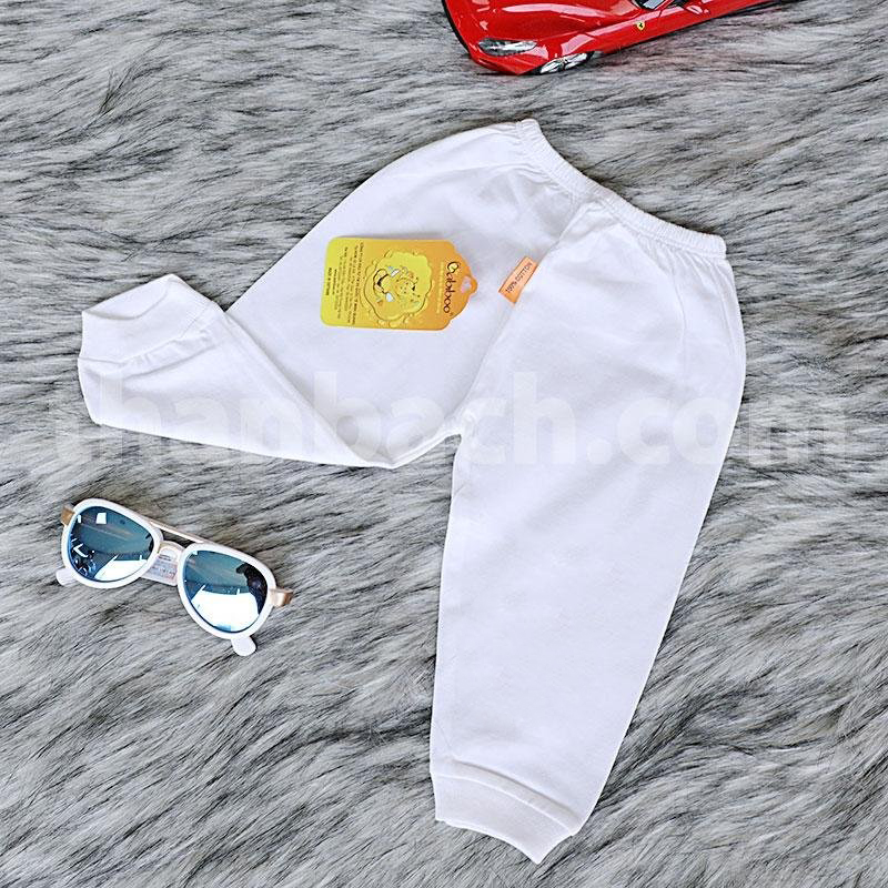 Sơ sinh - Quần sơ sinh dài mặc bỉm trắng trơn BABIBOO - BB32
