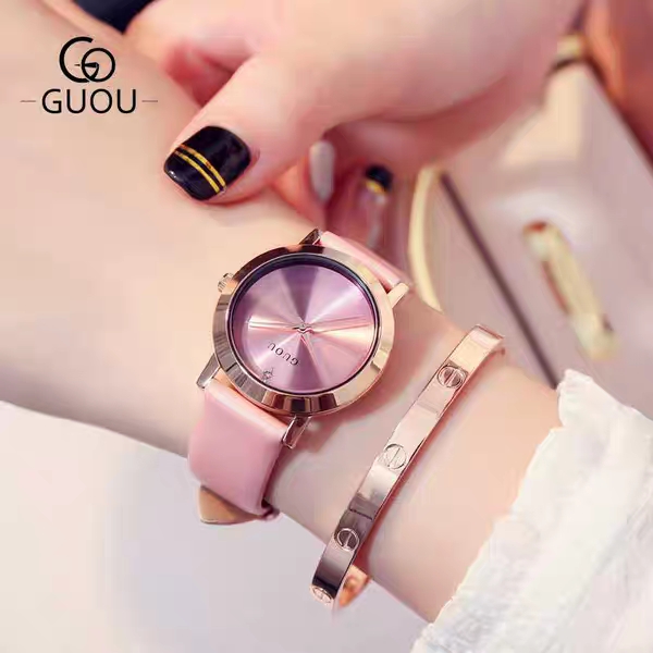 Đồng hồ nữ GUOU 8171 dây da cao cấp thời trang