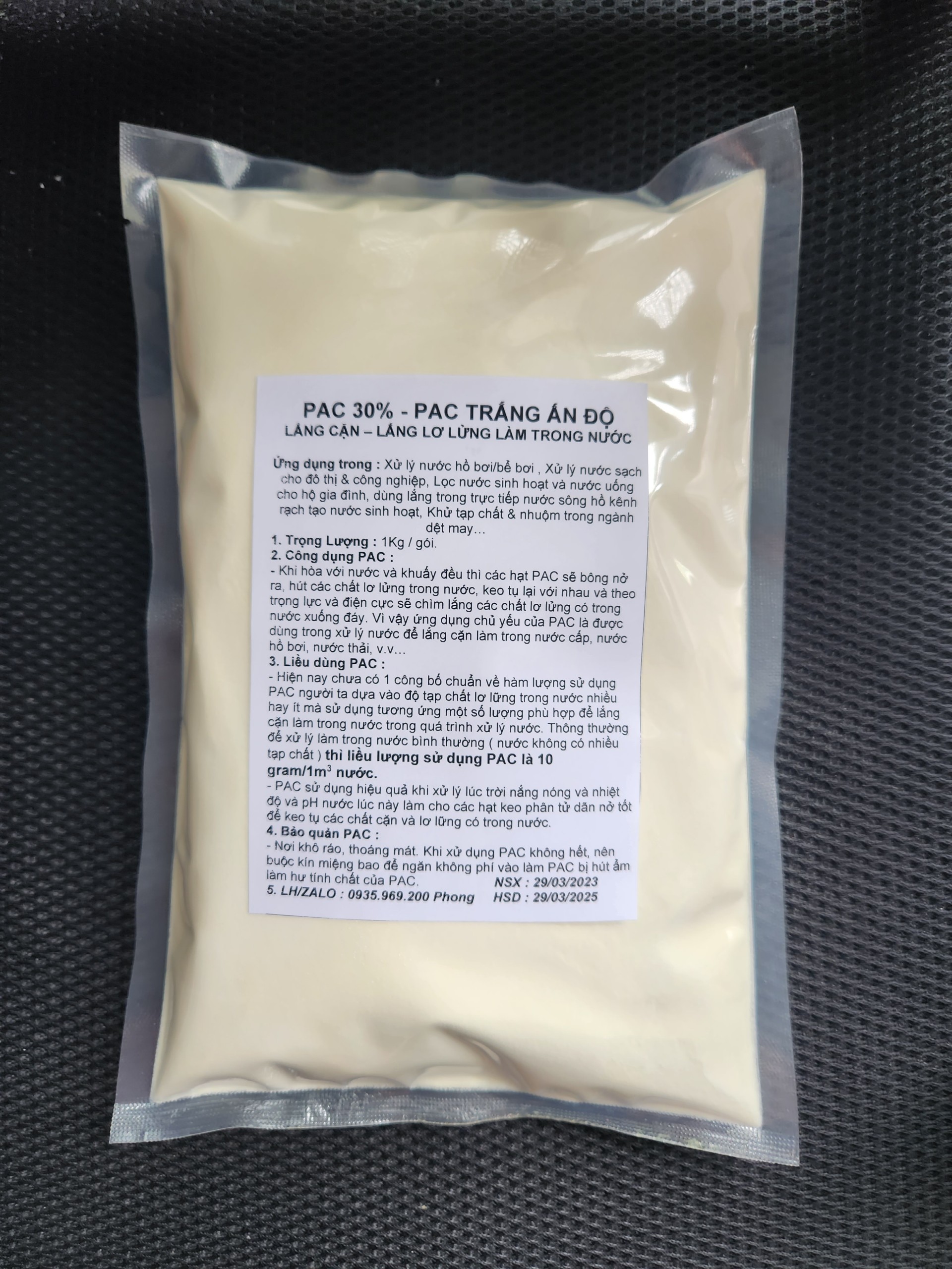 5kg PAC 30% Ấn Độ, PAC trắng, PAC lắng cặn làm trong nước