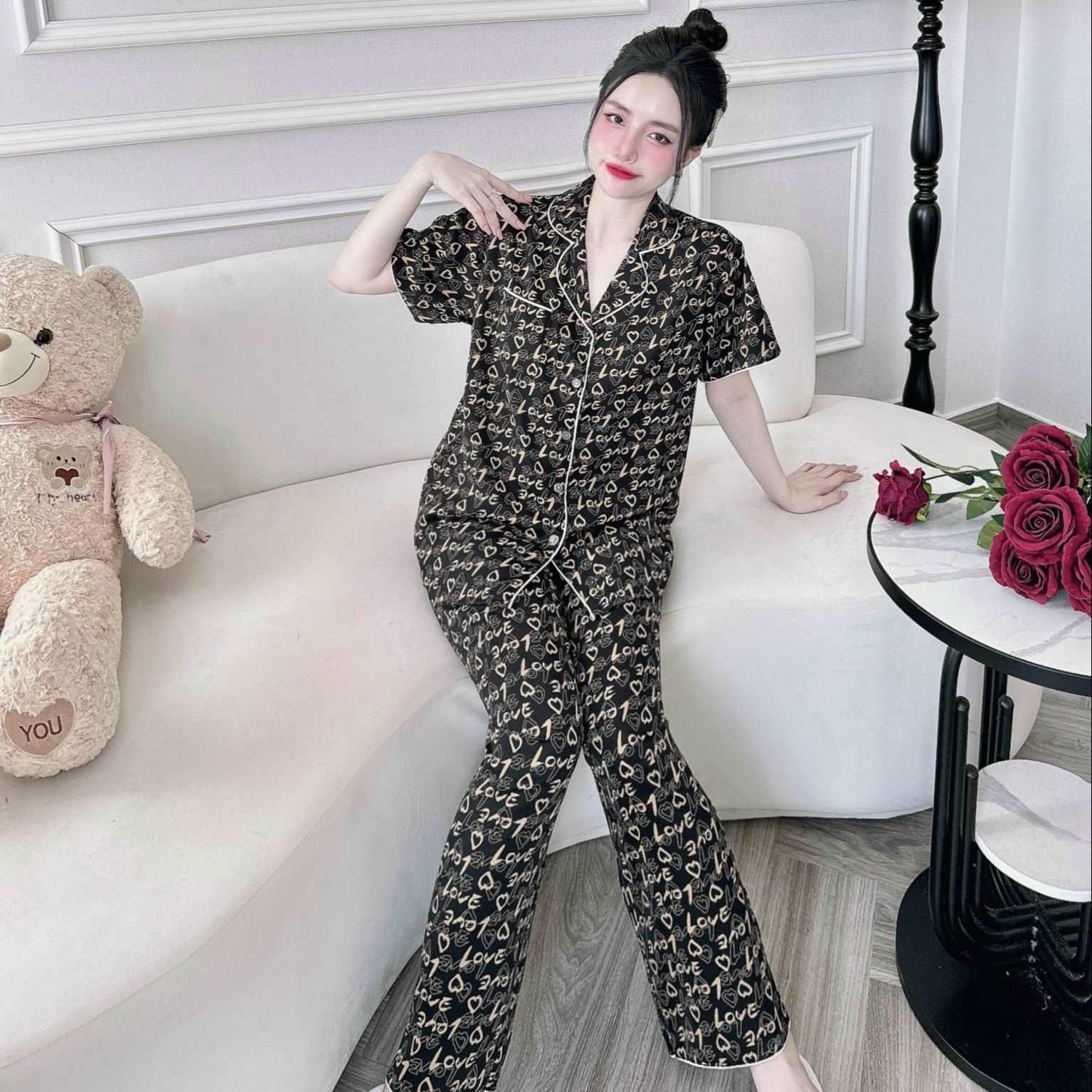 Đồ bộ bigsize 50-100kg đồ mặc nhà mắt dành cho nữ chất lụa Mango mềm mịn cao cấp