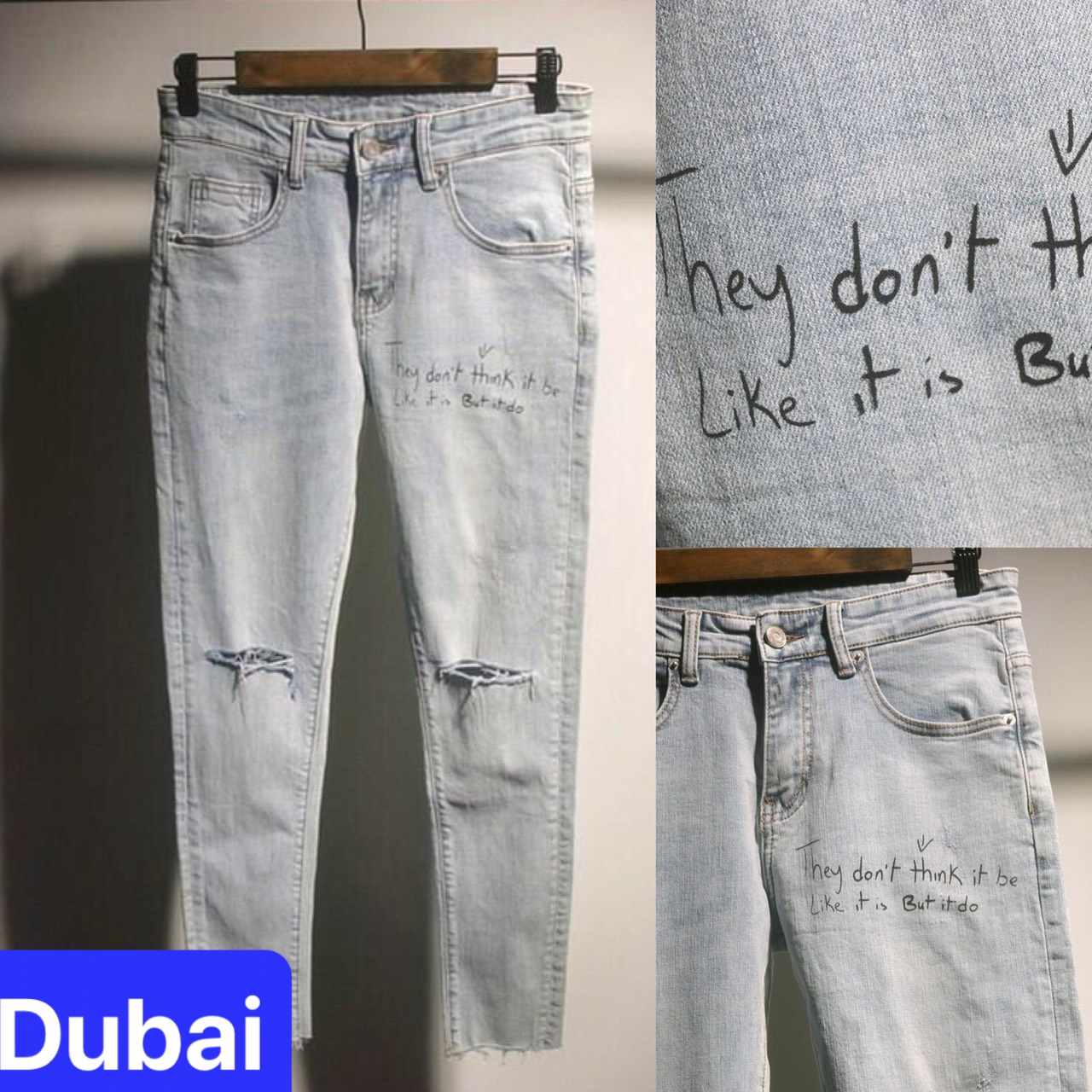 QUẦN BAGGY JEAN NAM CHẤT BÒ ỐNG HƠI RỘNG THÊU CHỮ XÌ TEEN HÈ HÀN QUỐC ĐỘC ĐÁO DB-0911 - DUBAI FASHION