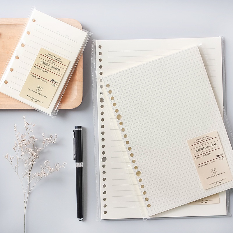 Ruột sổ còng giấy refill 20 26 lỗ A5 B5 sổ planner bullet journal