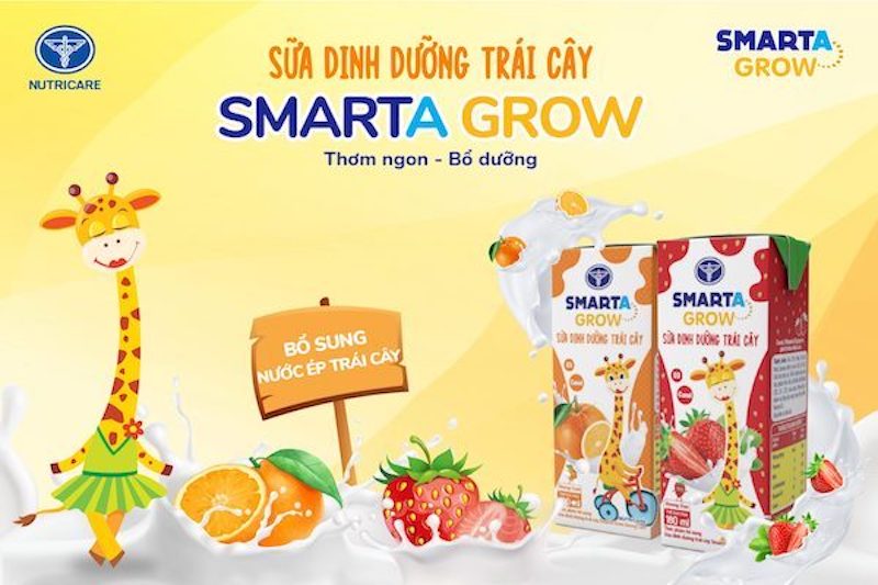 Thùng sữa Smarta Grow hương Dâu (180ml x 48 hộp)