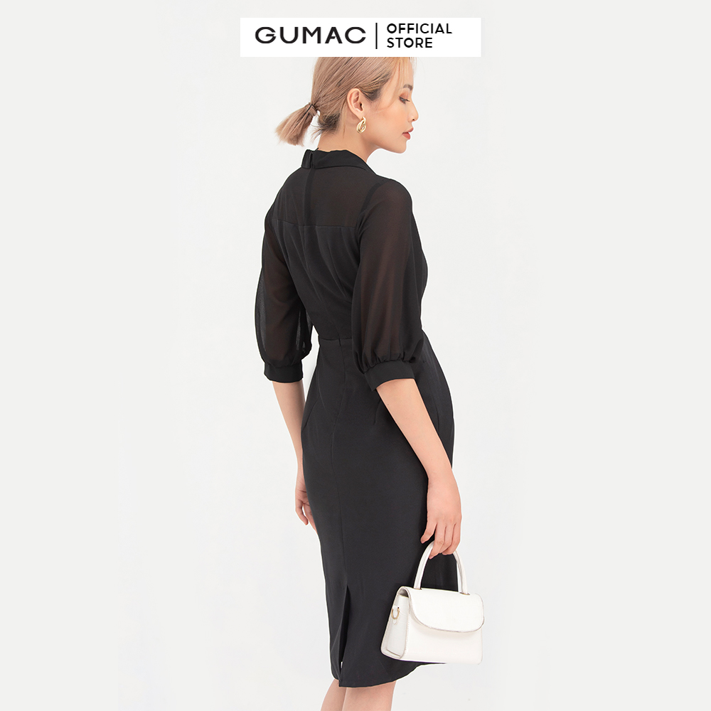 Đầm nữ  xếp ly eo  DB764 mẫu mới GUMAC