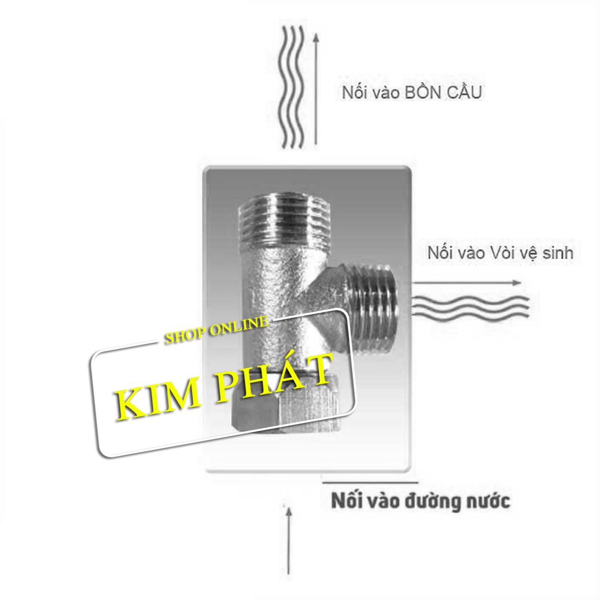 [HCM]Tê thau chia nước bồn cầu ren 21mm