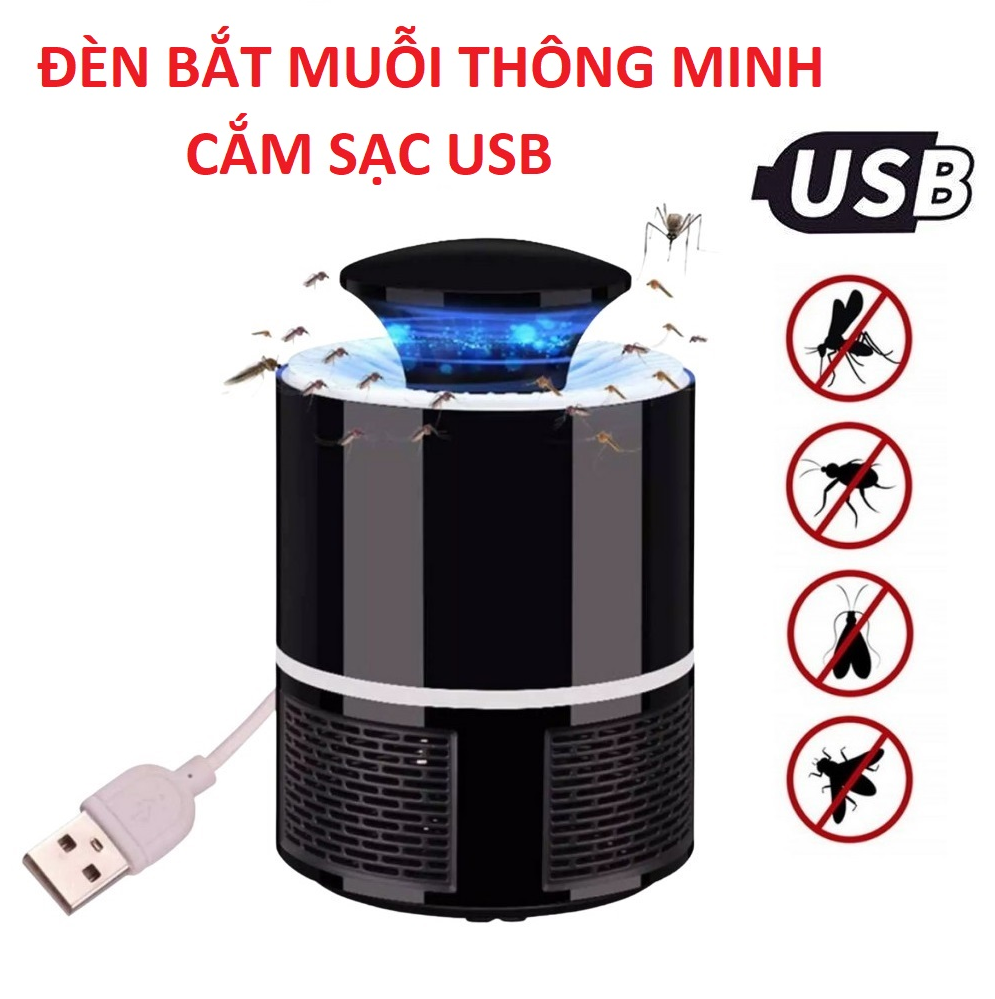 Đèn bắt muỗi thông minh hình trụ cắm cổng usb - thiết bị bắt muỗi thông minh hình trụ - đèn led bắt muỗi thu hút côn trùng chân usb tiện lợi- hàng loại 1.