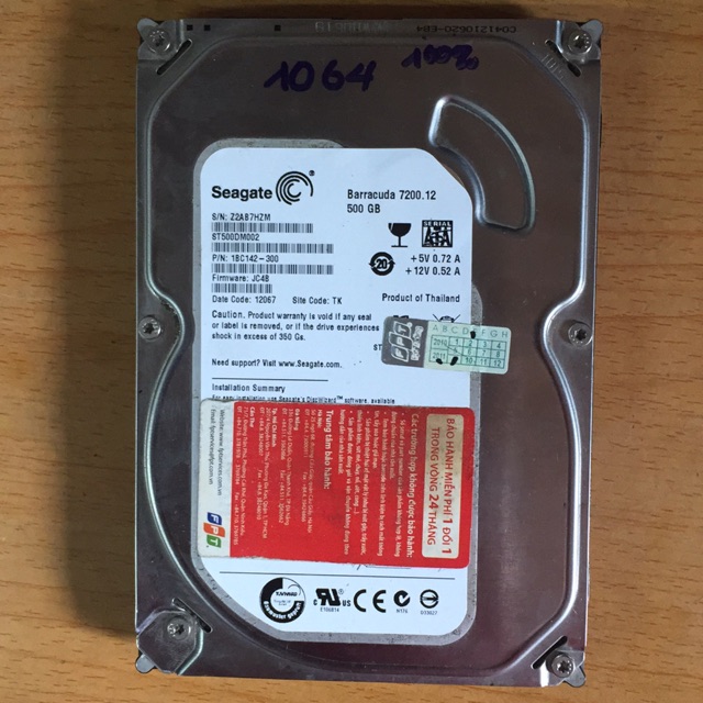 Ổ cứng 500gb đã qua sử dụng còn tốt 100% có win 10 sẵn vophu.com 0933441191