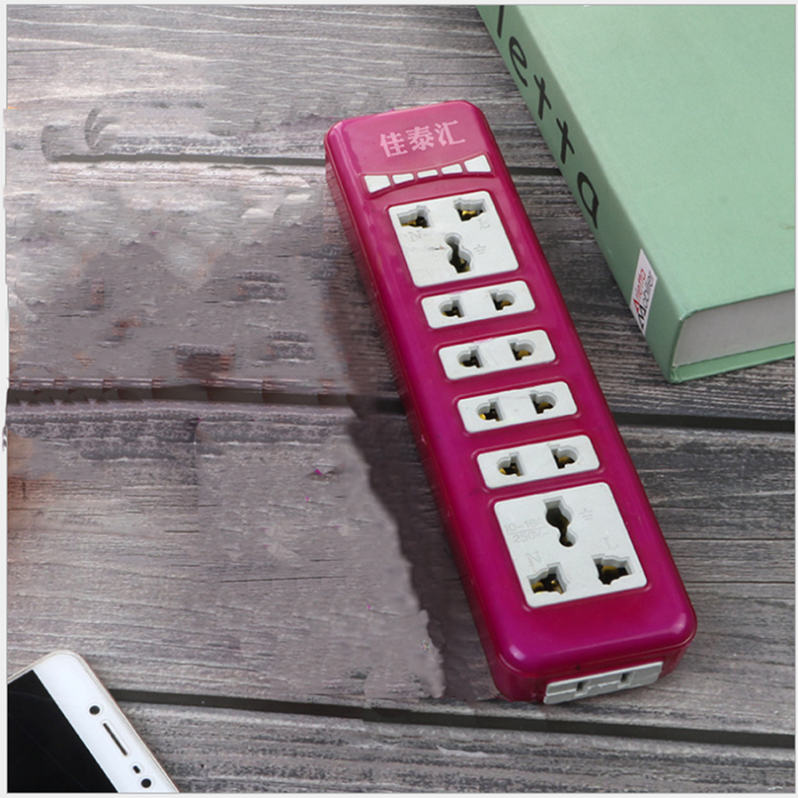 [Hcm]3-Pin 2-Pin Conversion Socket - High-Temperature Resistant Copper Core Wireless Power Socket in Purple and Orange Colors