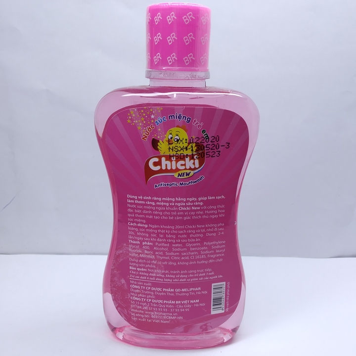 Nước súc miệng trẻ em Chicki - Chai 250ml