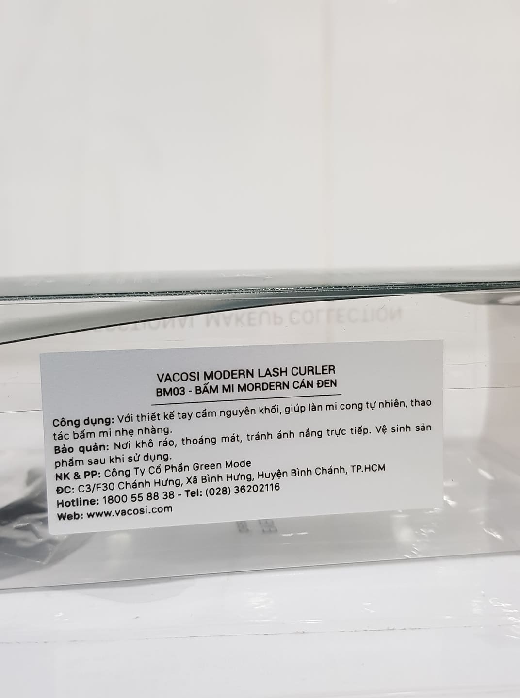 Bấm Mi VACOSI Cán Đen BM03 Hàn Quốc