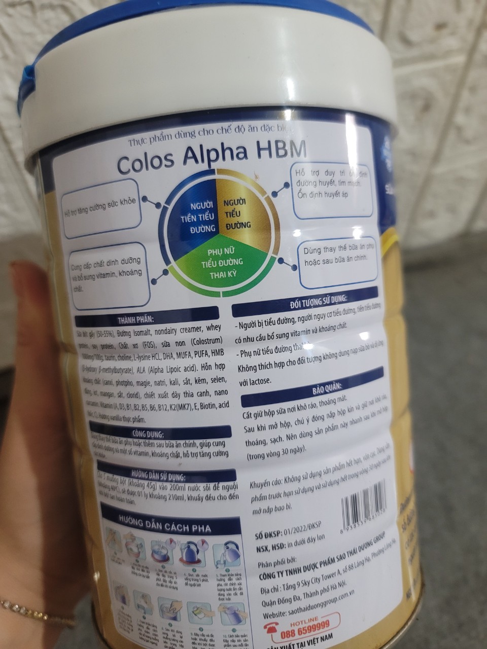 [combo3h 900g tặng 3h 150g]Sữa non tiểu đường HBM 900gr