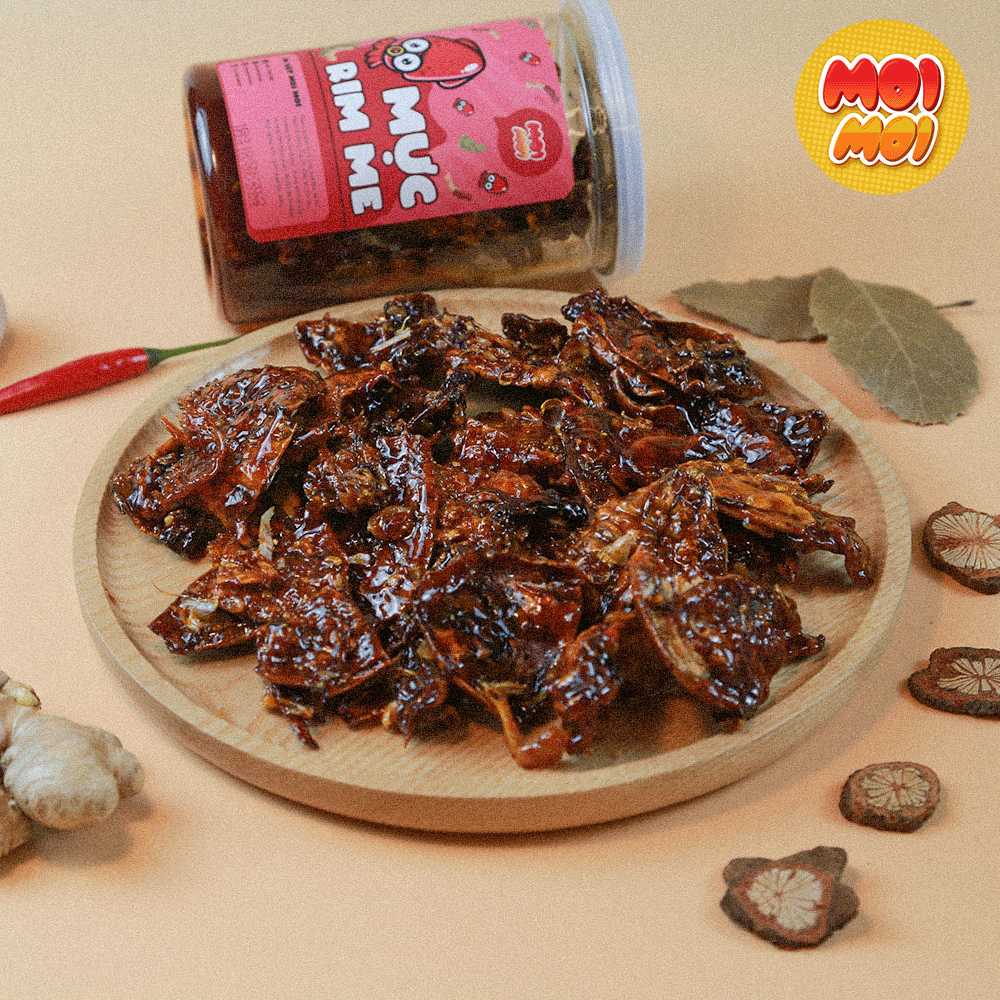 Mực rim me sa tế 300g - Đồ ăn vặt MoiMoi