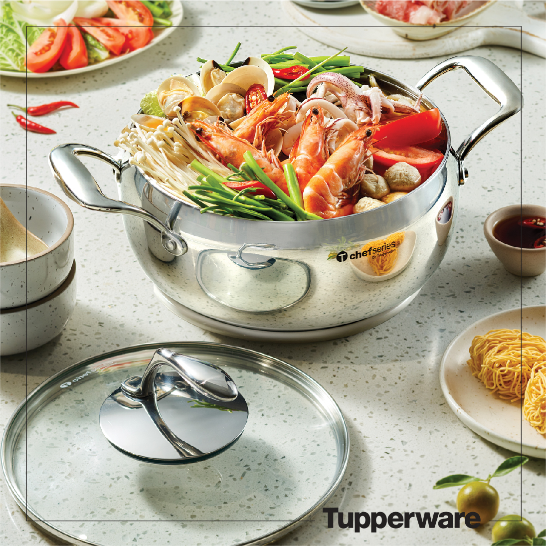Nồi T Chef Series Casserole (nắp kính) - Tupperware